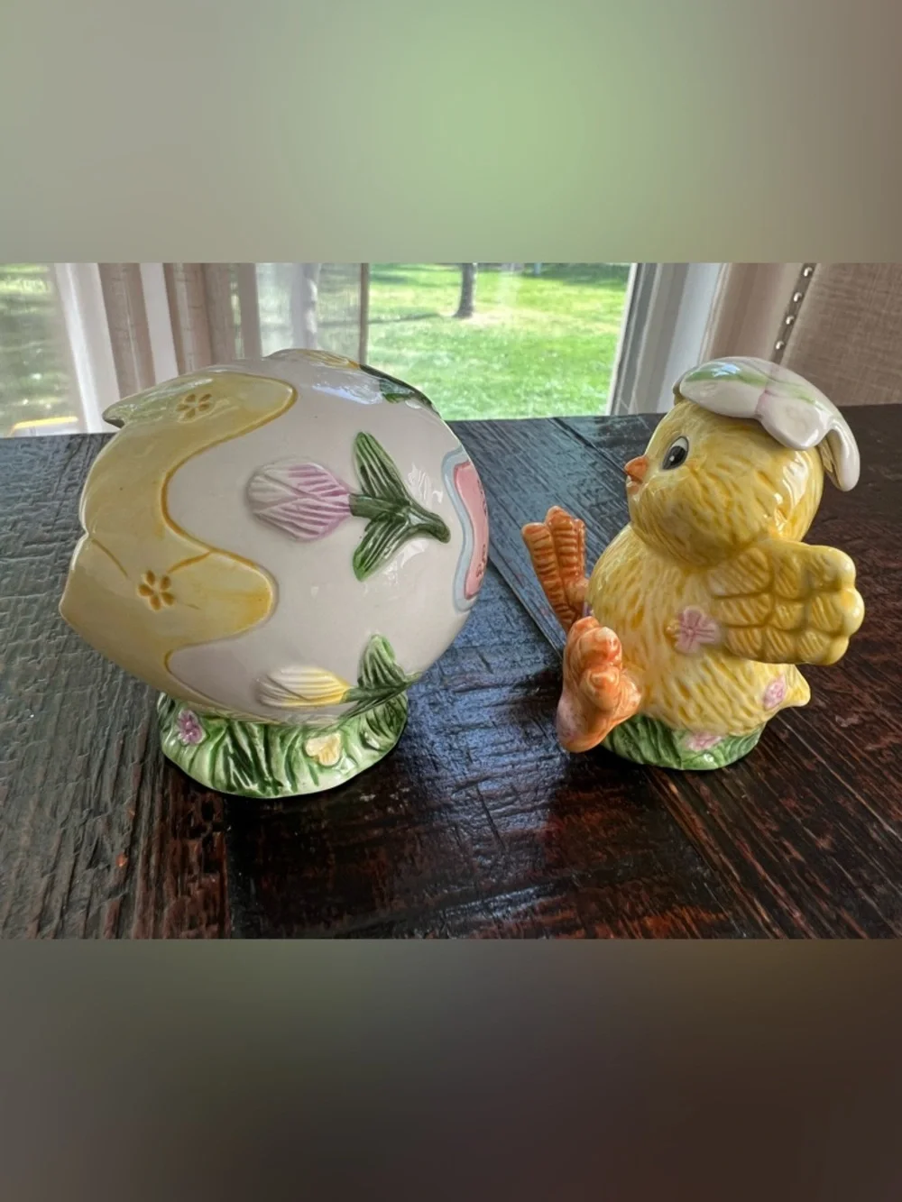 Baby Chick Egg Easter Spring Salt & Pepper Shakers Ceramic